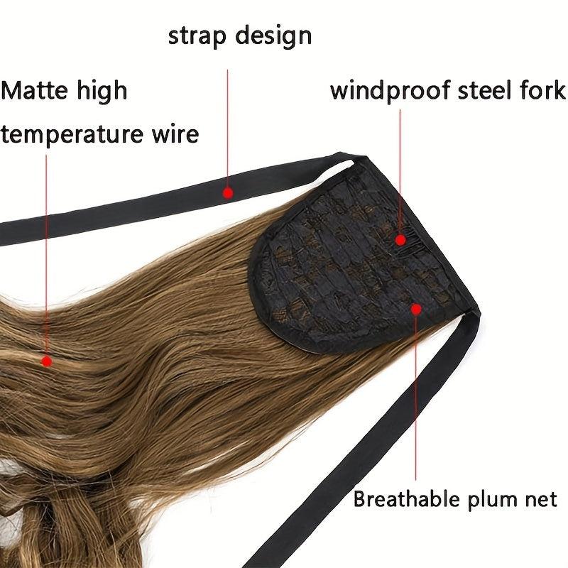 Long Wave Ponytail Extension Wavy Synthetic Hairpiece For Women