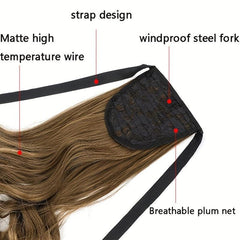 Long Wave Ponytail Extension Wavy Synthetic Hairpiece For Women