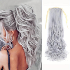 Long Wave Ponytail Extension Wavy Synthetic Hairpiece For Women