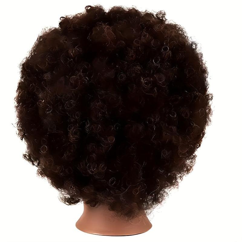Afro Curly Human Hair Mannequin Head for Training