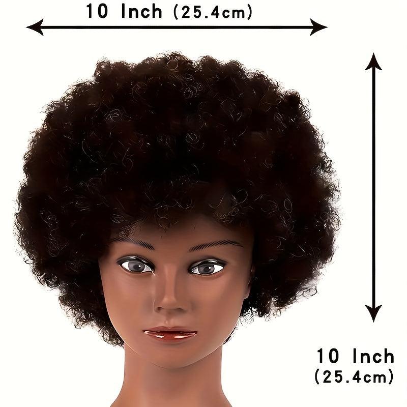 Afro Curly Human Hair Mannequin Head for Training