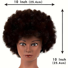 Afro Curly Human Hair Mannequin Head for Training