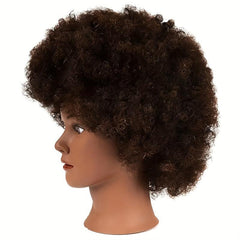 Afro Curly Human Hair Mannequin Head for Training