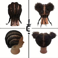 Afro Curly Human Hair Mannequin Head for Training