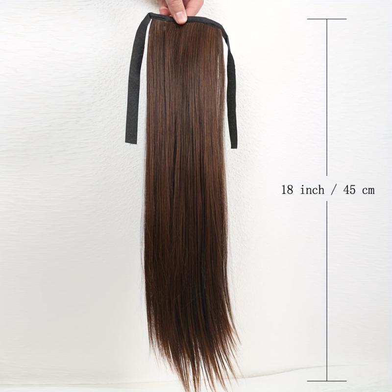 Long Straight Drawstring Ponytail Extension for Women in Brown