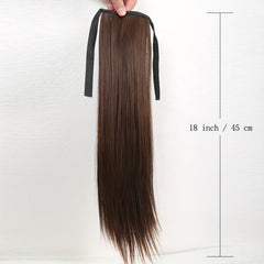 Long Straight Drawstring Ponytail Extension for Women in Brown