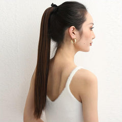 Long Straight Drawstring Ponytail Extension for Women in Brown