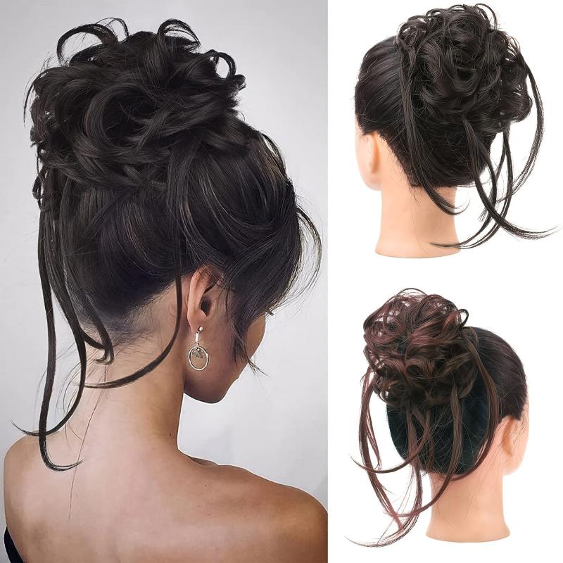 Messy Bun Hair Piece Long Tousled Updo Hair Bun Extensions