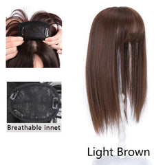 Long Straight Clip In Hair Extension Synthetic Hair Topper Natural Fringe