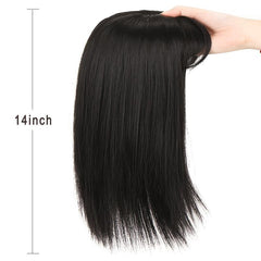 Long Straight Clip In Hair Extension Synthetic Hair Topper Natural Fringe