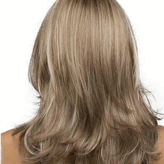 Layered Straight Synthetic Wig Heat Resistant Natural Looking Daily Use