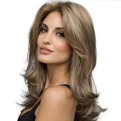 Layered Straight Synthetic Wig Heat Resistant Natural Looking Daily Use