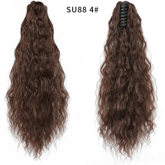 Long Curly Ponytail Extension for Women - Clip In Synthetic Hair