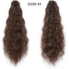 Long Curly Ponytail Extension for Women - Clip In Synthetic Hair