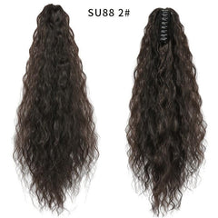 Long Curly Ponytail Extension for Women - Clip In Synthetic Hair