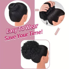 Short Afro Curly Ponytail Extensions Clip In Hair Extensions