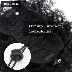 Short Afro Curly Ponytail Extensions Clip In Hair Extensions