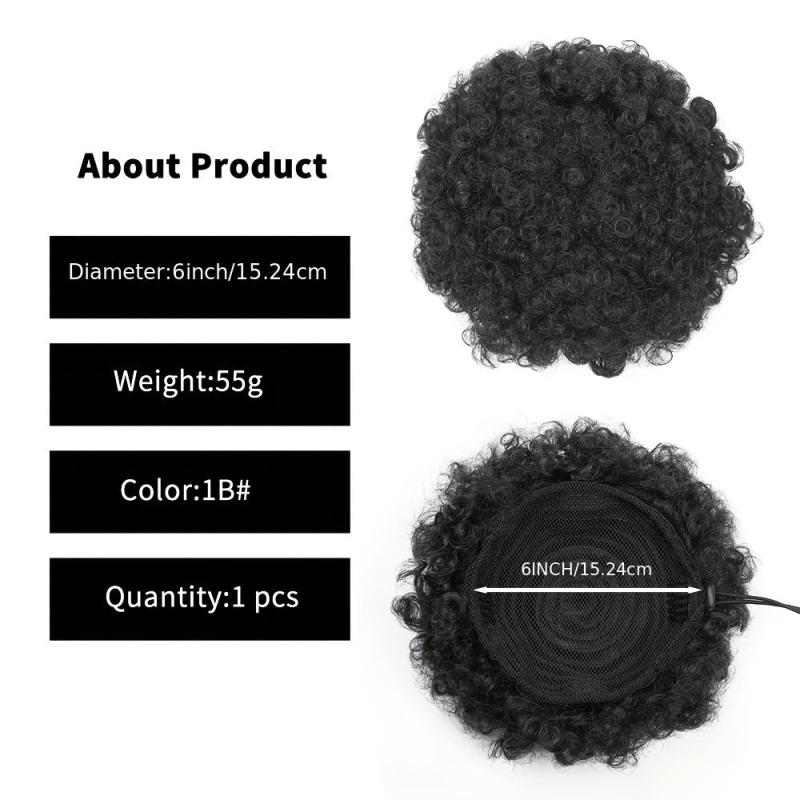 Short Afro Curly Ponytail Extensions Clip In Hair Extensions