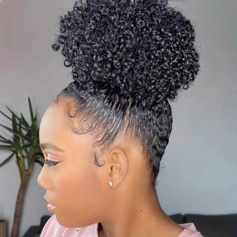 Short Afro Curly Ponytail Extensions Clip In Hair Extensions