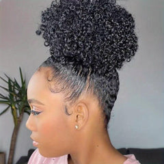 Short Afro Curly Ponytail Extensions Clip In Hair Extensions