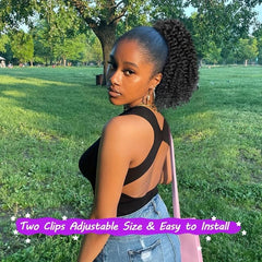 Short Kinky Curly Ponytail Extensions For Women