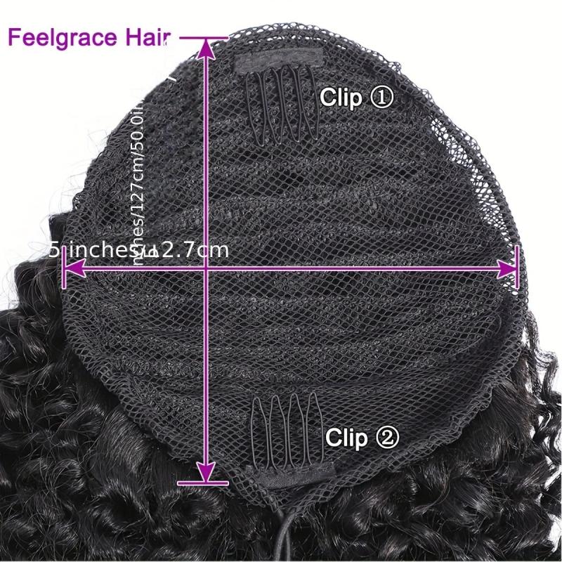 Short Kinky Curly Ponytail Extensions For Women