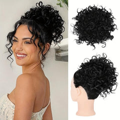 Messy Hair Bun Elastic Drawstring Loose Wave Hair Bun