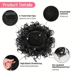 Messy Hair Bun Elastic Drawstring Loose Wave Hair Bun