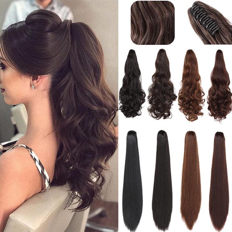 55 88 Cm Women's Ponytail Extension Long Curly Straight Ponytail Extensions