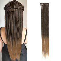 24 Inch 10 Strands Pack Dreadlock Extensions Soft Synthetic Dreads Copper Braids
