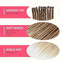 24 Inch 10 Strands Pack Dreadlock Extensions Soft Synthetic Dreads Copper Braids