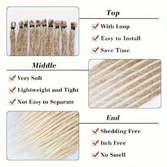 24 Inch 10 Strands Pack Dreadlock Extensions Soft Synthetic Dreads Copper Braids