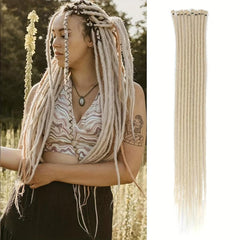 24 Inch 10 Strands Pack Dreadlock Extensions Soft Synthetic Dreads Copper Braids