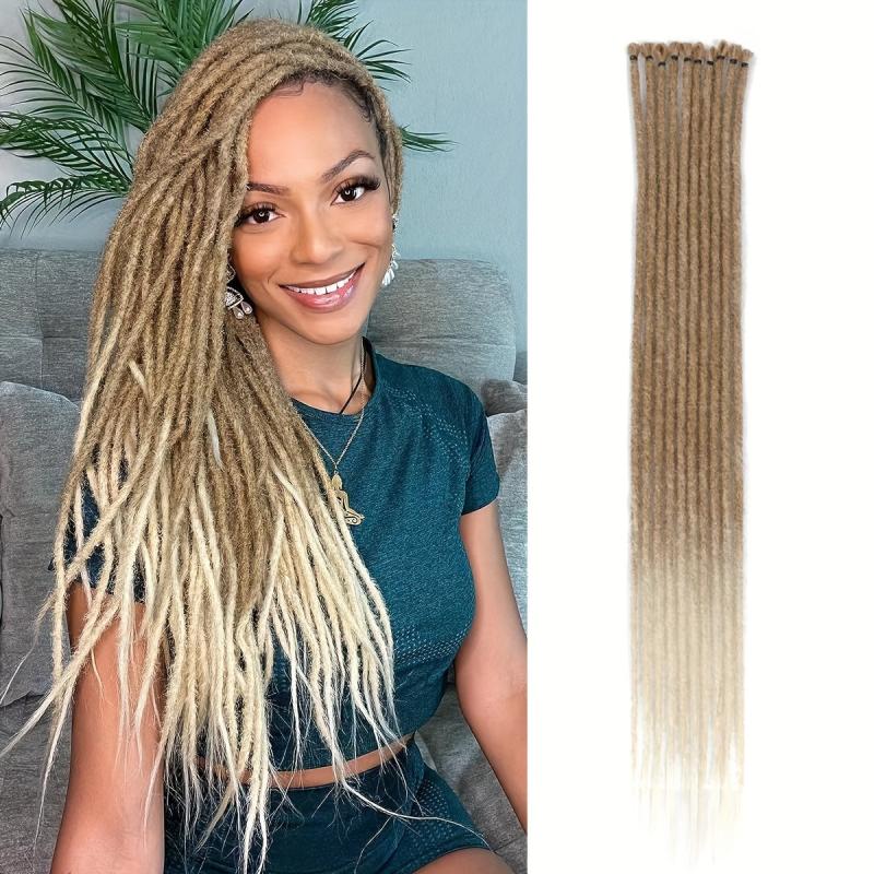 24 Inch 10 Strands Pack Dreadlock Extensions Soft Synthetic Dreads Copper Braids