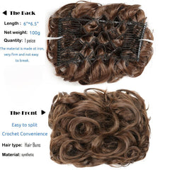 Chignon Wedding Hairpiece Curly Bun Extensions Updo Hair Pieces