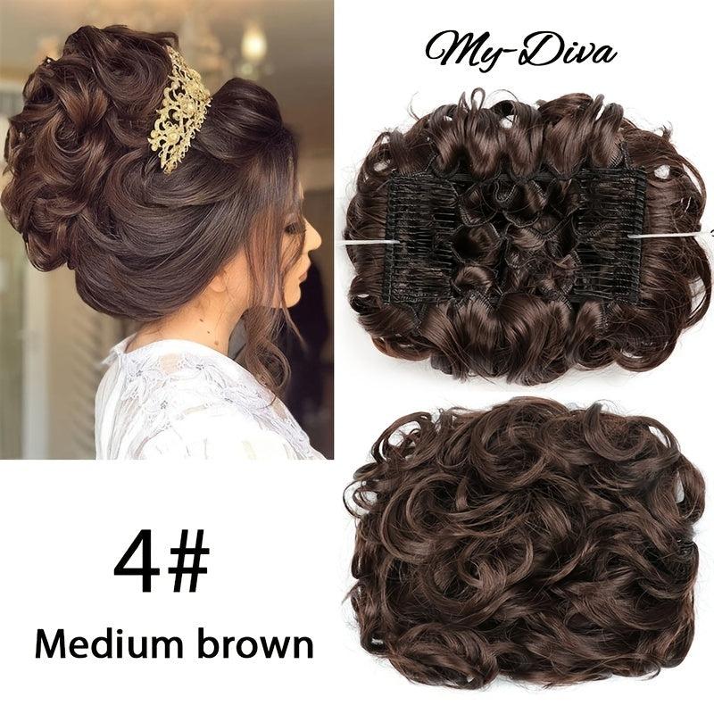 Chignon Wedding Hairpiece Curly Bun Extensions Updo Hair Pieces