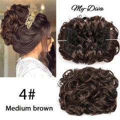 Chignon Wedding Hairpiece Curly Bun Extensions Updo Hair Pieces