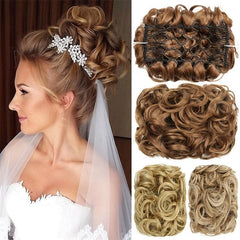 Chignon Wedding Hairpiece Curly Bun Extensions Updo Hair Pieces