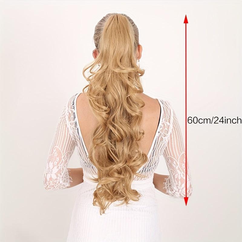 Wavy Claw Clip In Ponytail Hair Extensions Synthetic Heat Resistant Hairpiece