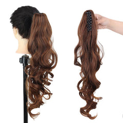 Wavy Claw Clip In Ponytail Hair Extensions Synthetic Heat Resistant Hairpiece