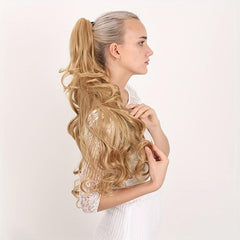 Wavy Claw Clip In Ponytail Hair Extensions Synthetic Heat Resistant Hairpiece