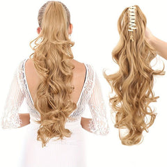 Wavy Claw Clip In Ponytail Hair Extensions Synthetic Heat Resistant Hairpiece