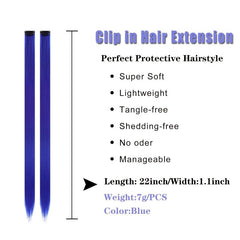 Rainbow Clip-In Hair Extensions Straight Hair Pieces