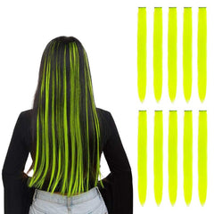 Rainbow Clip-In Hair Extensions Straight Hair Pieces