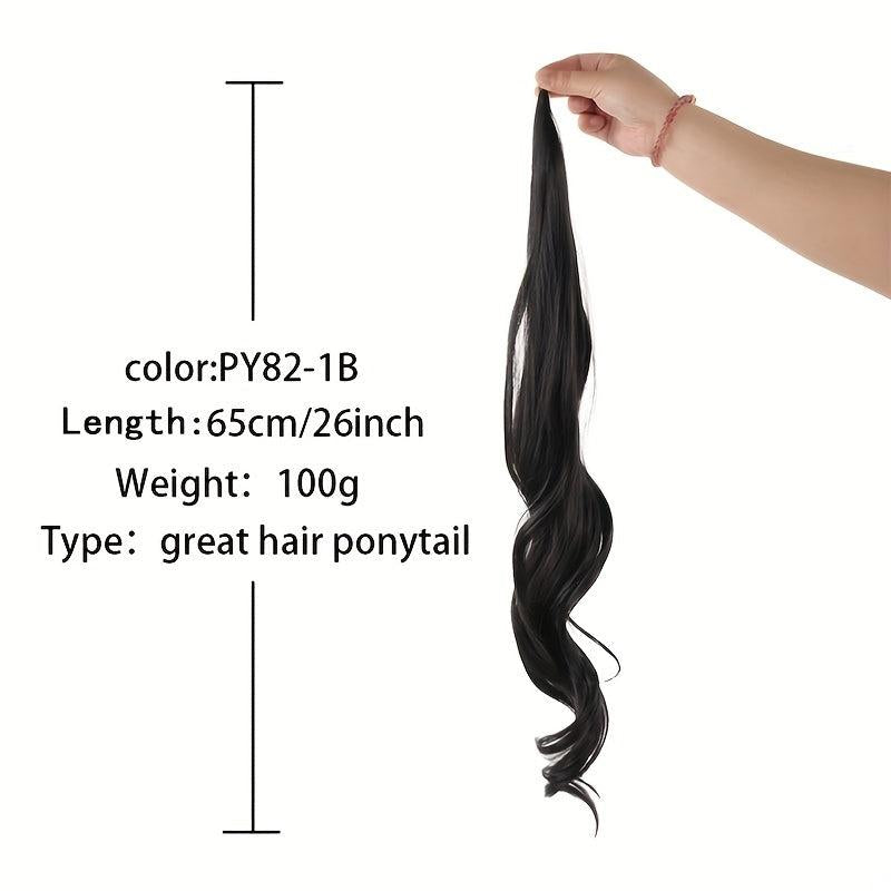 Flexible Wire Wrap Around Beige Curly Ponytail Hair Extension