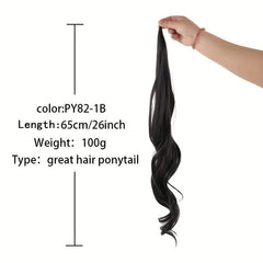 Flexible Wire Wrap Around Beige Curly Ponytail Hair Extension