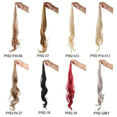 Flexible Wire Wrap Around Beige Curly Ponytail Hair Extension