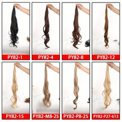 Flexible Wire Wrap Around Beige Curly Ponytail Hair Extension