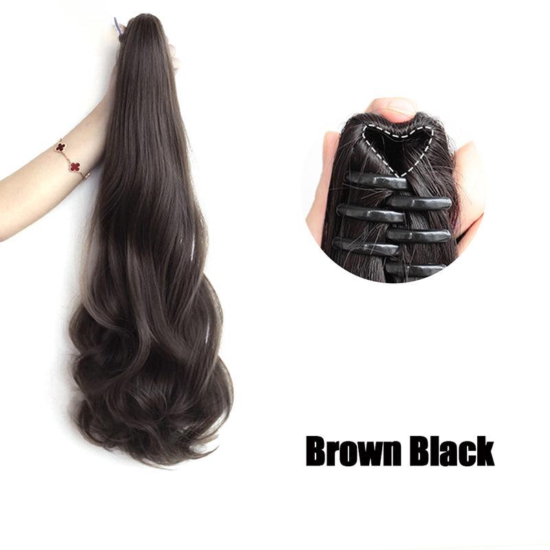 Wavy Claw Clip In Ponytail Hair Extensions Synthetic Fluffy Hairpiece