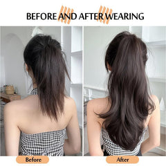 Wavy Claw Clip In Ponytail Hair Extensions Synthetic Fluffy Hairpiece